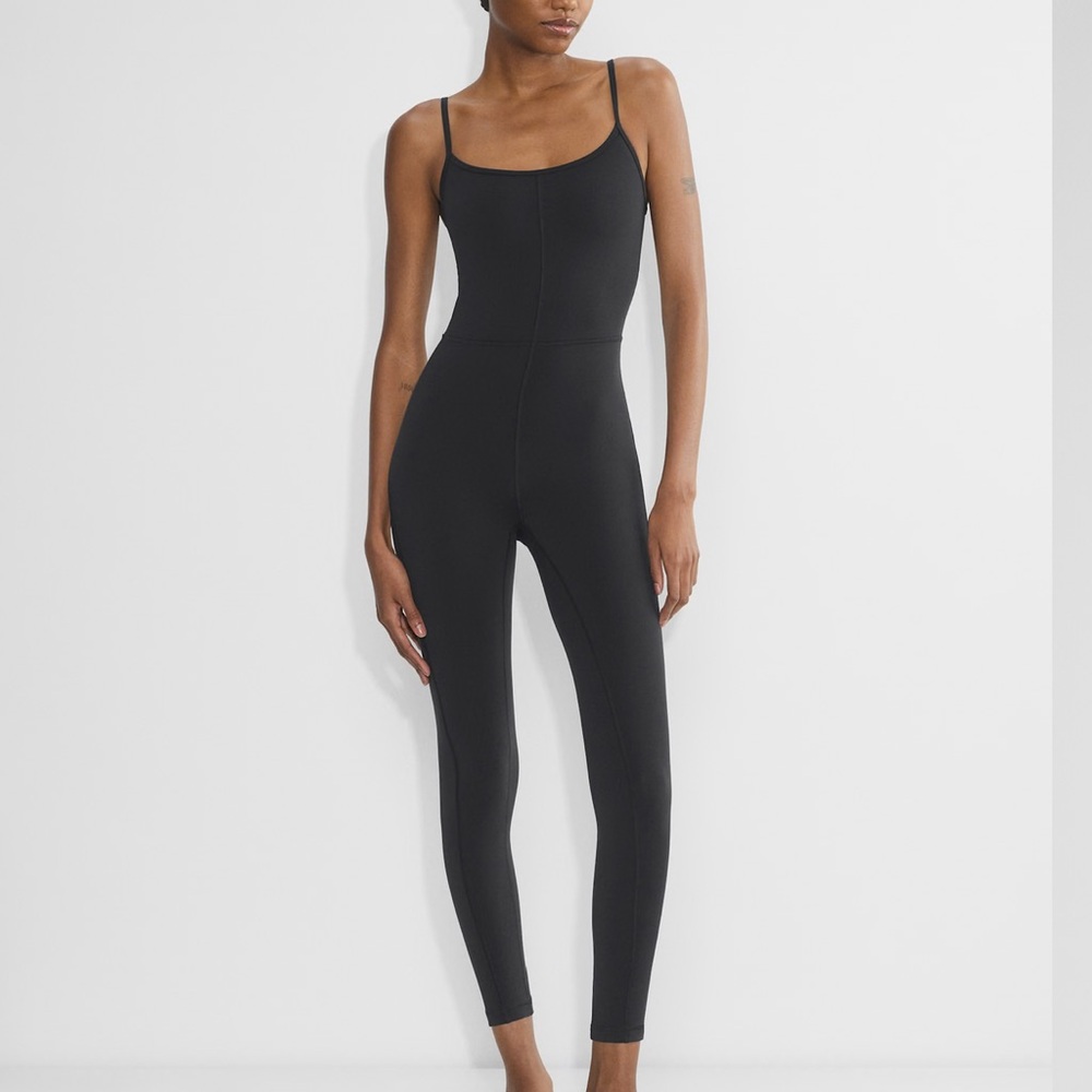 Wilfred Black Jumpsuit with Spaghetti Straps and Streamlined Silhouette